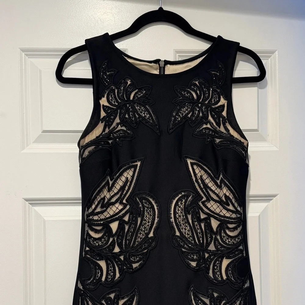Elegant Black and Beige Dress